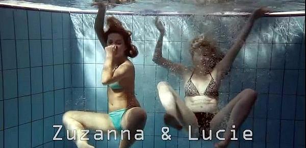  Zuzanna and Lucie playing underwater
